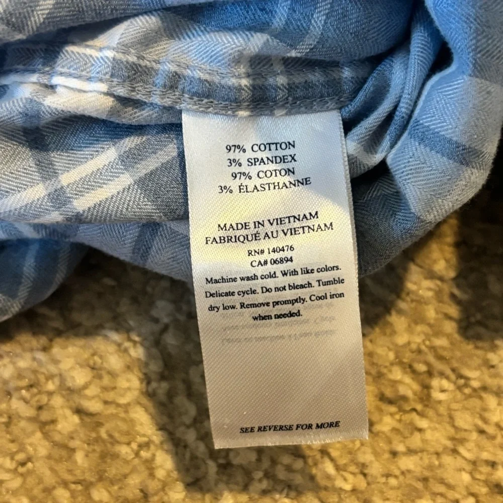 Faherty Men’s Blue Plaid Button Down - size M​ - Picture 6 of 6
